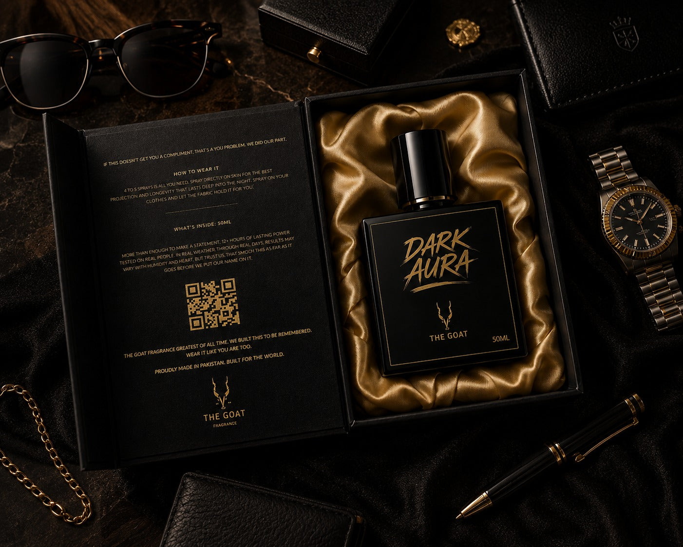 Dark Aura perfume by The Goat Fragrance, inspired by SRK, long lasting smoky scent Pakistan (2)