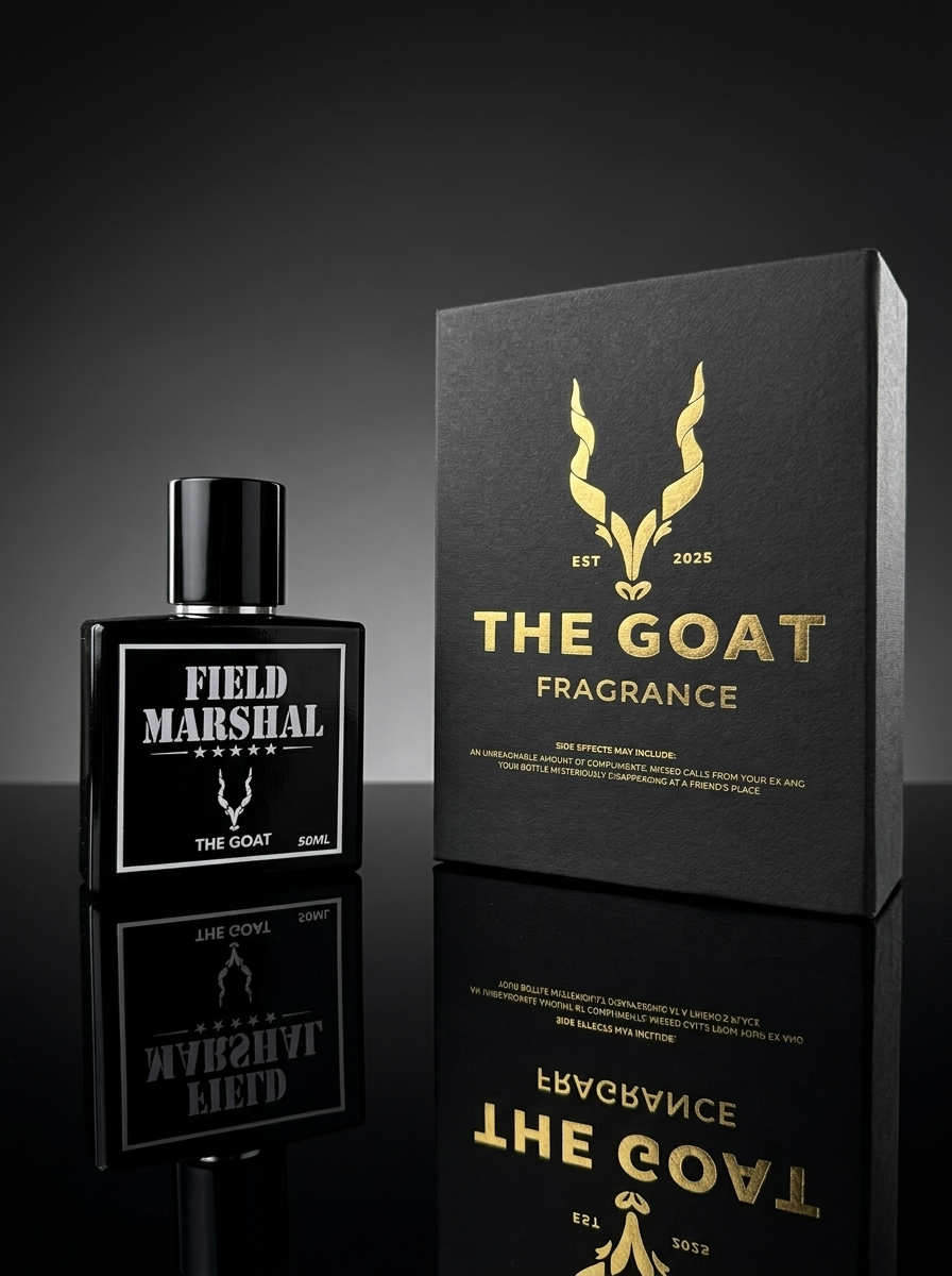 Field Marshal perfume bottle and gift box by The Goat Fragrance