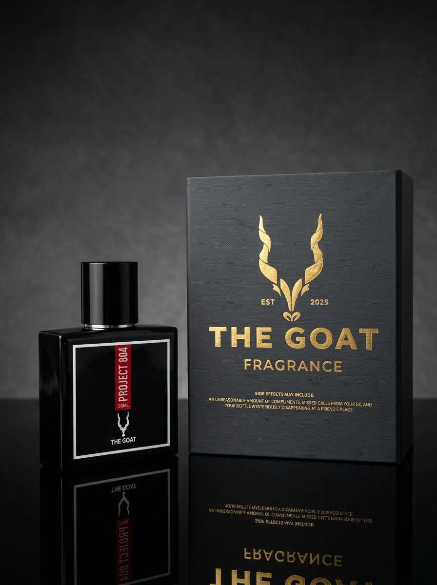 Project 804 perfume bottle and gift box by The Goat Fragrance