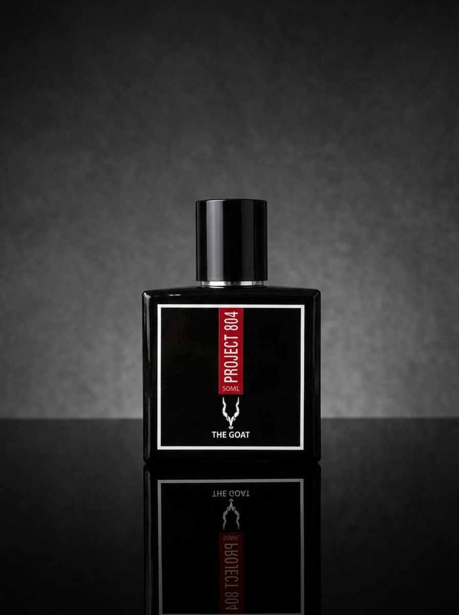Project 804 by The Goat Fragrance - black and red 50ml eau de parfum bottle for men